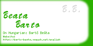 beata barto business card